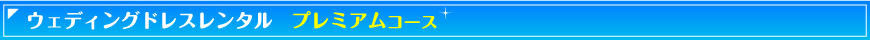 ウェディングドレス プレミアムコース